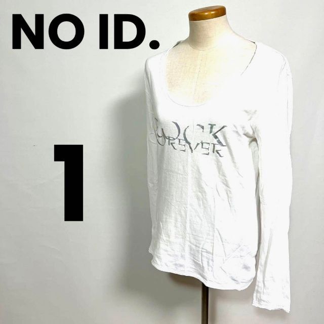 NO ID.(ノーアイディー)のNO ID. ノーアイディ　レディース　ロングTシャツ　古着　1サイズ レディースのトップス(Tシャツ(長袖/七分))の商品写真