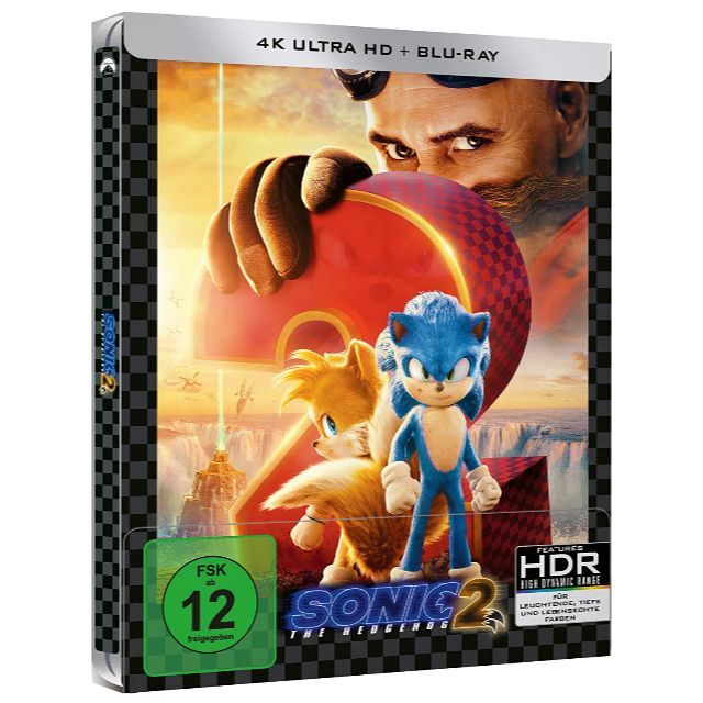 ソニック・ザ・ムービー／ソニック VS ナックルズ　4k スチールブック　新品