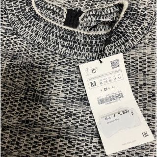 新品未使用 ZARA 定価15,990円 スパンコール ニットワンピース M