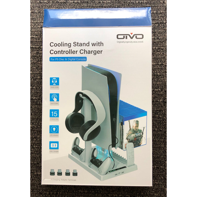 OIVO PS5 縦置き 冷却 スタンド　未使用品 エンタメ/ホビーのゲームソフト/ゲーム機本体(その他)の商品写真