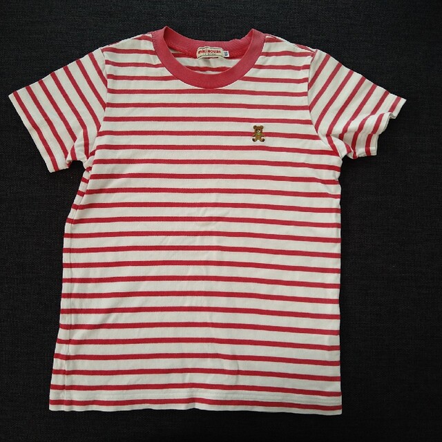 mikihouse(ミキハウス)のミキハウスボーダー赤120 キッズ/ベビー/マタニティのキッズ服女の子用(90cm~)(Tシャツ/カットソー)の商品写真