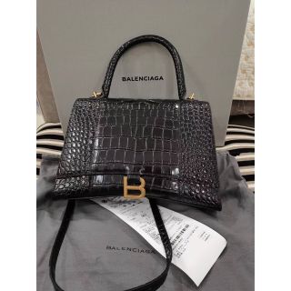 Balenciaga - BALENCIAGA ハンドバッグ クロコダイル型押しシャイニー