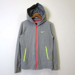 ナイキ(NIKE)のナイキ NIKE パーカー スウェット フード ロゴ刺繍 ジップアップS グレー(パーカー)