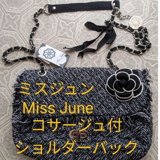 ◆ミスジュン Miss June コサージュ付ショルダーバック(ショルダーバッグ)