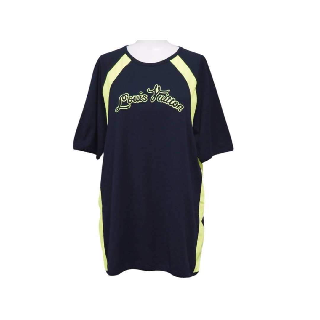 約67cm身幅LOUIS VUITTON ルイヴィトン 13SS Tシャツ RM131 H3JR51JRZ 半袖 Neon Script ネオンスクリプト ネイビー サイズL 美品 28682