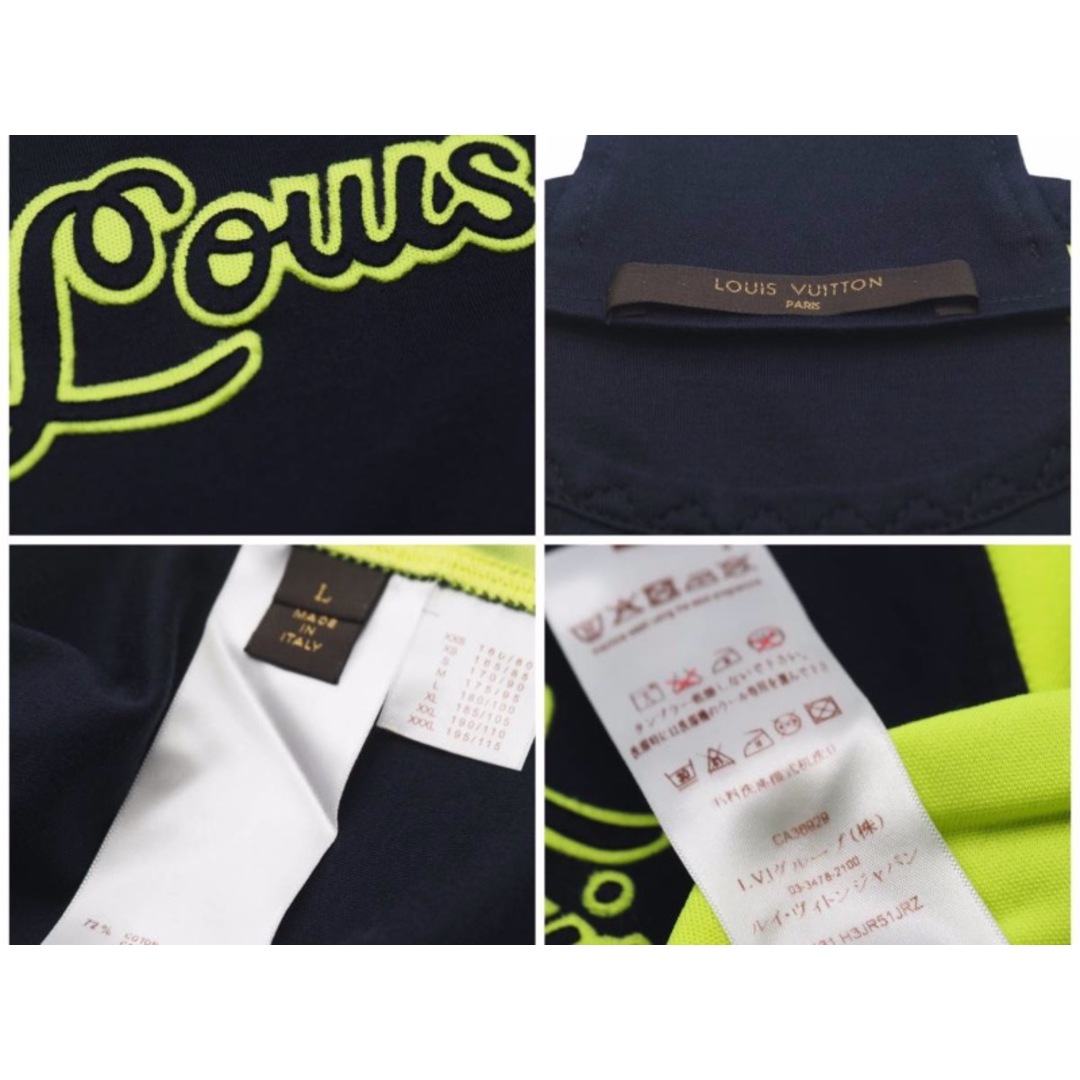 LOUIS VUITTON ルイヴィトン 13SS Tシャツ RM131 H3JR51JRZ 半袖 Neon Script ネオンスクリプト ネイビー サイズL 美品 28682