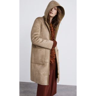 ザラ(ZARA)のZARA ザラ　ムートン調ボアロングコート　サイズXS(ムートンコート)