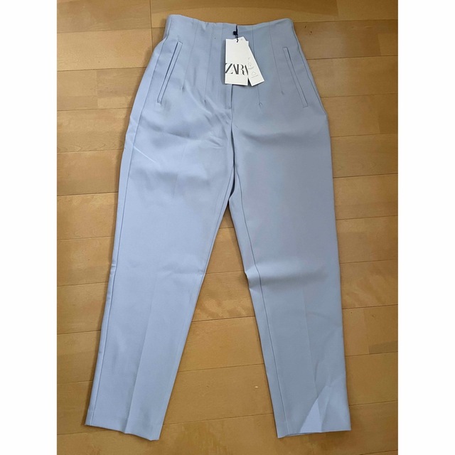 ZARA 【未着用】ZARA ハイウエストパンツ 水色 Sサイズの通販 by きょうこ's shop|ザラならラクマ