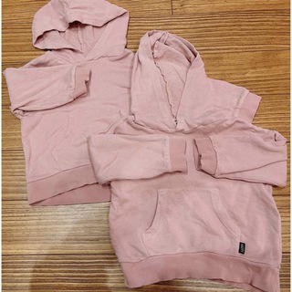 シマムラ(しまむら)のしまむら　パーカー　ピンク　90サイズ　セット　姉妹　双子(Tシャツ/カットソー)