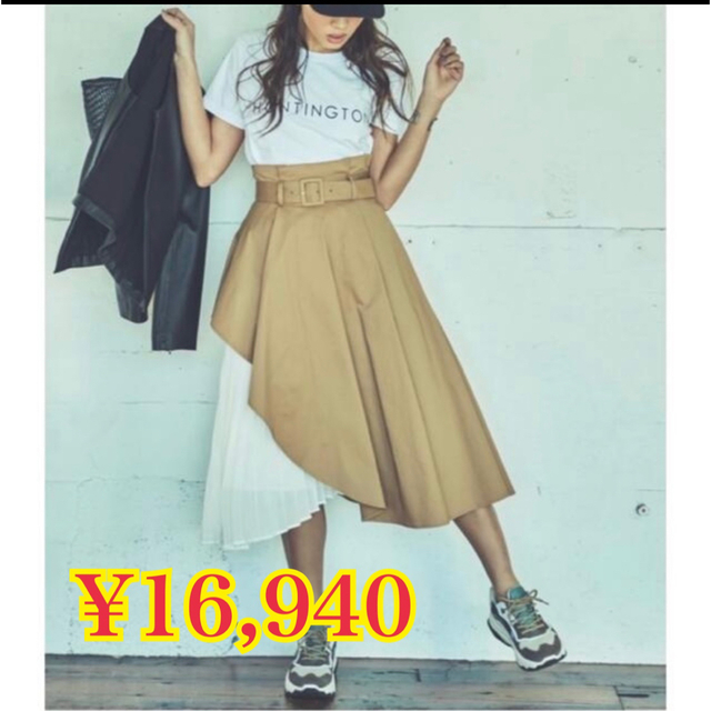 SNIDEL(スナイデル)のラグナムーン　トレンチ　プリーツ　スカート レディースのスカート(ひざ丈スカート)の商品写真