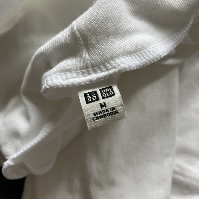 UNIQLO ジャージータートルネックT（長袖）白　M レディースのトップス(Tシャツ(長袖/七分))の商品写真