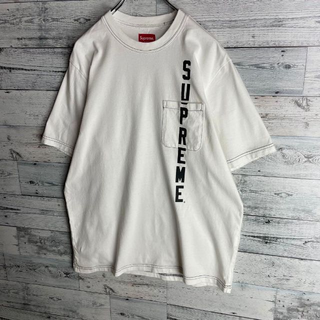 【人気デザイン】シュプリーム☆ ラインビッグロゴ入り半袖Tシャツ 超人気カラー 3