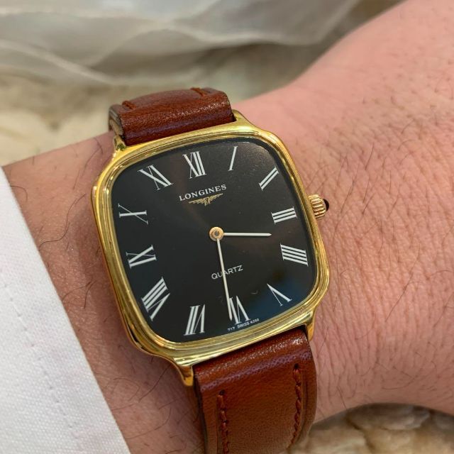 ☆稼働品☆LONGINES ロンジン スクエア型 メンズウォッチ クォーツ-