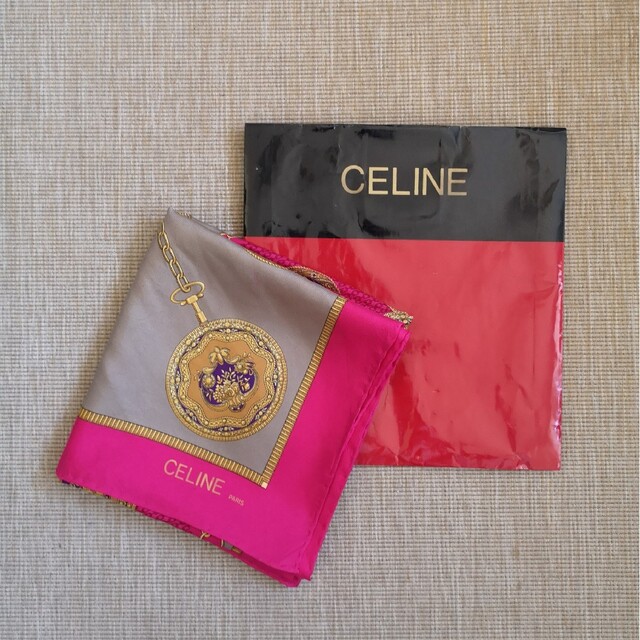 celine(セリーヌ)のCELINE/セリーヌ　大判シルクスカーフ　silk scarf　ショール　スト レディースのファッション小物(バンダナ/スカーフ)の商品写真