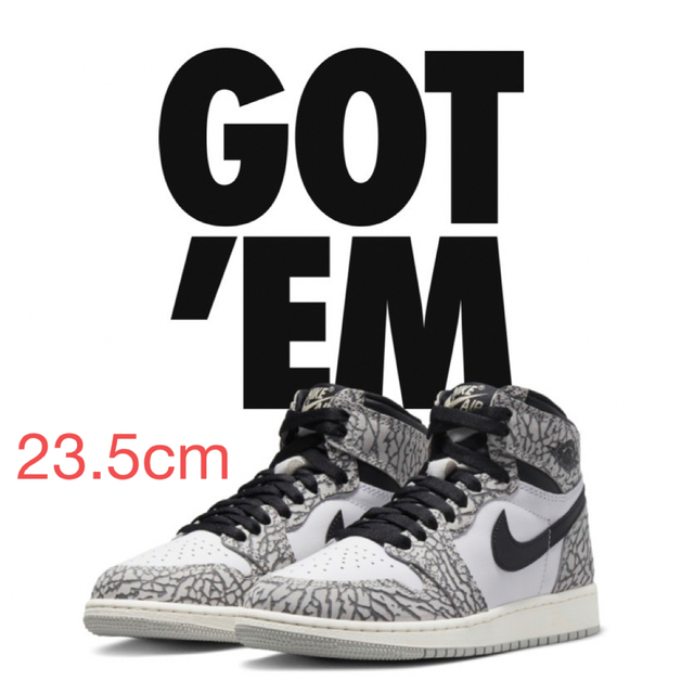 23.5 nike air jordan1 high white cementcement