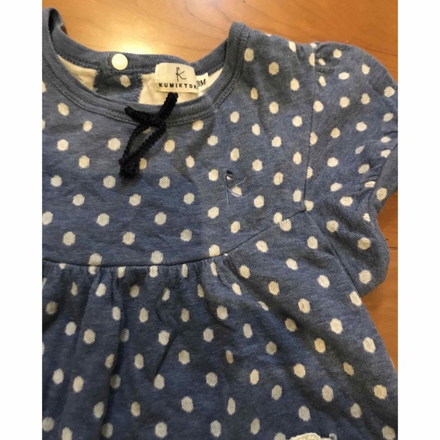 kumikyoku（組曲）(クミキョク)の組曲　シャツ　半袖　ドット　水色　ブルー　80cm 〜90cm 可愛い！ キッズ/ベビー/マタニティのキッズ服女の子用(90cm~)(Tシャツ/カットソー)の商品写真