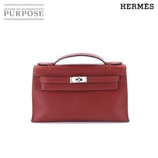 エルメス(Hermes)のエルメス HERMES ポシェットケリー ハンド バッグ スイフト ルージュアッシュ □K刻印 シルバー 金具 VLP 90184858(ハンドバッグ)