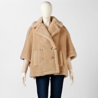 マックスマーラ(Max Mara)のマックスマーラ MAX MARA ADESSO テディベア アイコン ケープジャケット ファー コート TEDDY 2023年春夏新作 2347311136 0004 ALBINO(ポンチョ)