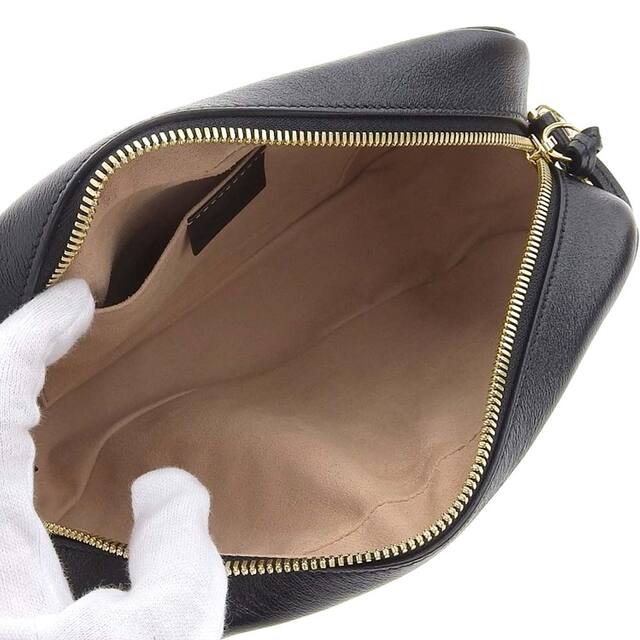 【本物保証】 超美品 グッチ GUCCI GGマーモント キルティング ショルダーバッグ GGキャンバス ベージュ×ブラック 447632 213317 ロゴ
