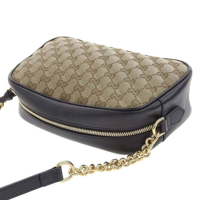 【本物保証】 超美品 グッチ GUCCI GGマーモント キルティング ショルダーバッグ GGキャンバス ベージュ×ブラック 447632  213317 ロゴ