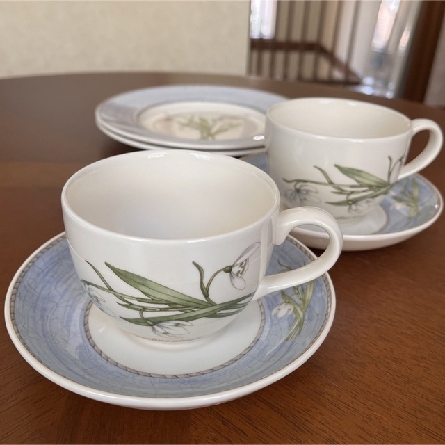 WEDGWOOD(ウェッジウッド)の【未使用美品】ウェッジウッド★スノードロップ★トリオ　ペア インテリア/住まい/日用品のキッチン/食器(食器)の商品写真