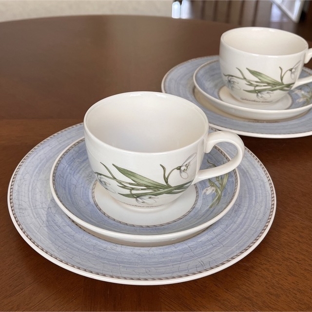 WEDGWOOD(ウェッジウッド)の【未使用美品】ウェッジウッド★スノードロップ★トリオ　ペア インテリア/住まい/日用品のキッチン/食器(食器)の商品写真