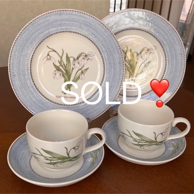 WEDGWOOD(ウェッジウッド)の【未使用美品】ウェッジウッド★スノードロップ★トリオ　ペア インテリア/住まい/日用品のキッチン/食器(食器)の商品写真