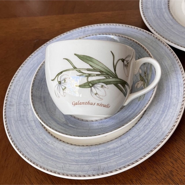 WEDGWOOD(ウェッジウッド)の【未使用美品】ウェッジウッド★スノードロップ★トリオ　ペア インテリア/住まい/日用品のキッチン/食器(食器)の商品写真