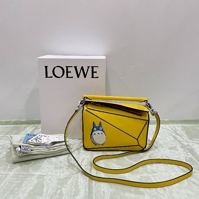 LOEWE ロエベ ショルダーバッグ パズルバッグ ミニ となりのトトロ ショルダーバッグ イエロー系【極上美品】