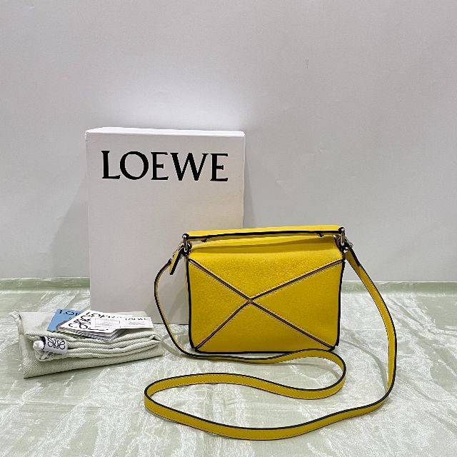 LOEWE ロエベ ショルダーバッグ パズルバッグ ミニ となりのトトロ ショルダーバッグ イエロー系【極上美品】