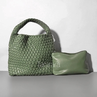 QQ0125 様♡  ●Supple braided bag カーキ●(トートバッグ)