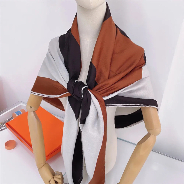 大判スカーフ ストール 140サイズ カシミヤ シルク カシシル レディースのファッション小物(バンダナ/スカーフ)の商品写真