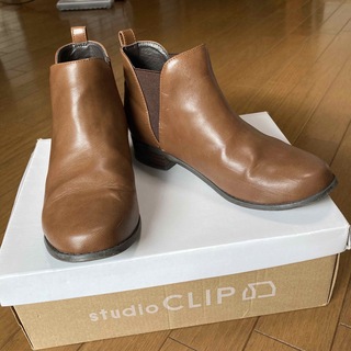 スタディオクリップ(STUDIO CLIP)のスタディオクリップ❤️サイドゴアショートブーツ　ライトブラウン　M size(ブーツ)