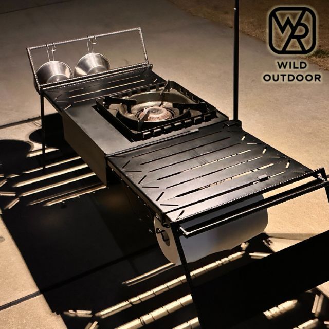 ★WILD OUTDOOR★タフまるアイアンテーブルver.アイアンマン★