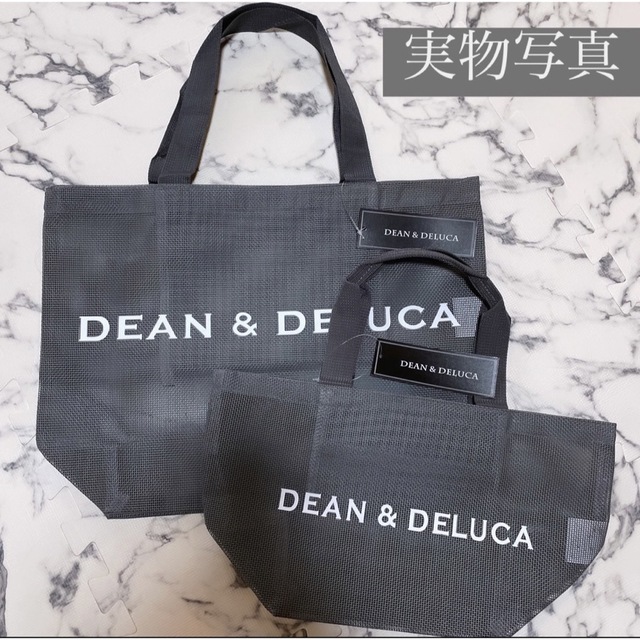 DEAN & DELUCA(ディーンアンドデルーカ)のDean&Deluca　グレー　Lサイズ　トートバッグ　メッシュ レディースのバッグ(トートバッグ)の商品写真