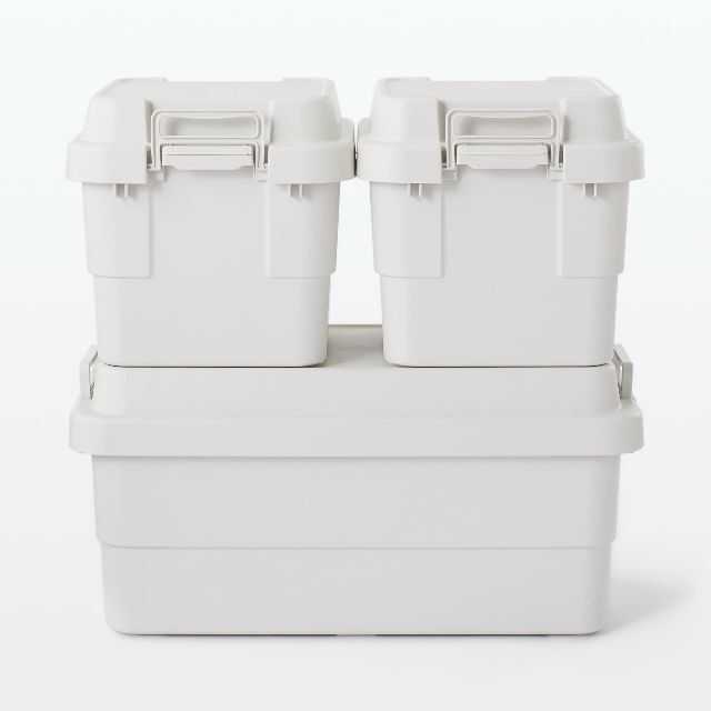 【新着商品】無印良品 【4個セット】ポリプロピレン頑丈収納ボックス 小 30L 4