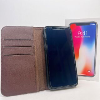 アイフォーン(iPhone)の【バッテリ交換済/ほぼ新品ケース付】 iPhone x ブラック(スマートフォン本体)