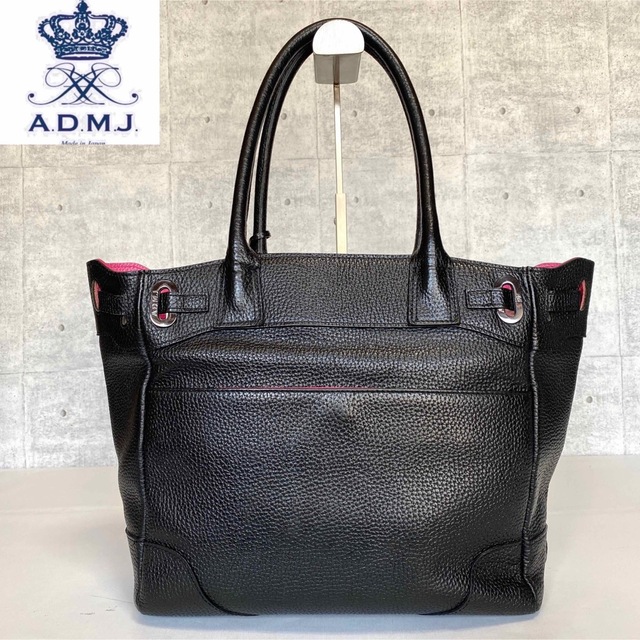 極美品】A.D.M.J コンクルージョン シュリンク型 ブラック トート