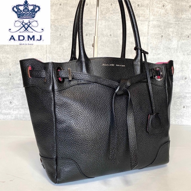 極美品】A.D.M.J コンクルージョン シュリンク型 ブラック トート