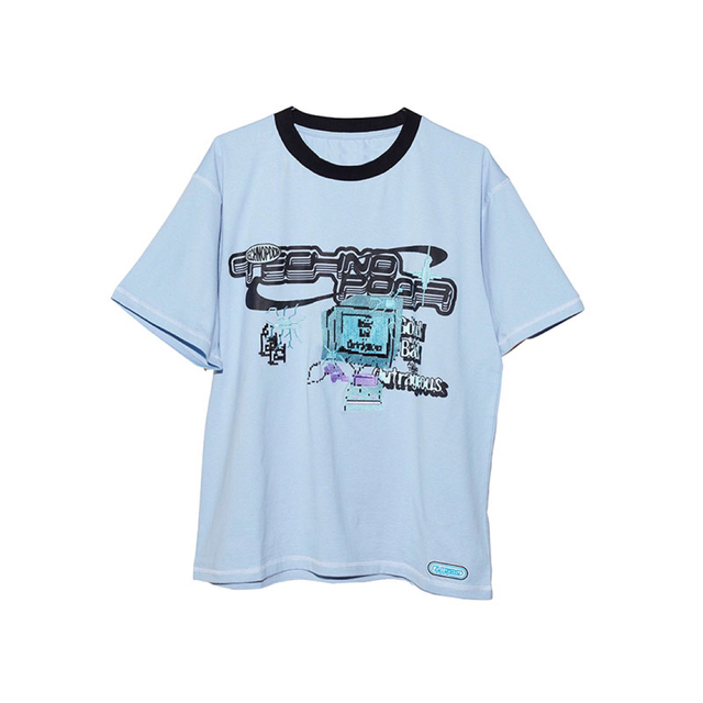 TECHNO POOR Tee A(Blue Gray) メンズのトップス(Tシャツ/カットソー(半袖/袖なし))の商品写真