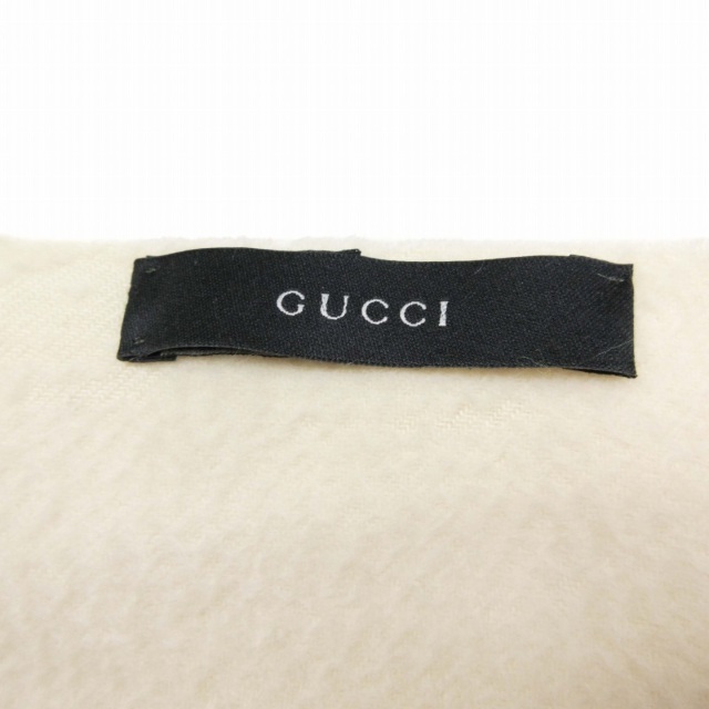 Gucci(グッチ)の美品 グッチ GUCCI カシミヤ100％ マフラー ロゴ 刺繍 ストール メンズのファッション小物(マフラー)の商品写真