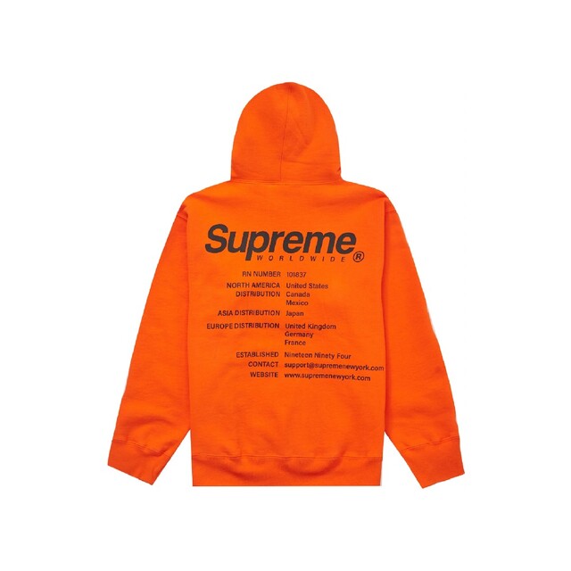 店名 シュプリーム SUPREME Worldwide Hoodedパーカー S パーカー