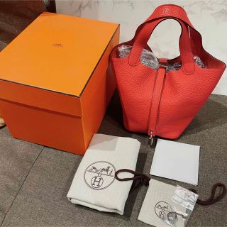 エルメス(Hermes)のHERMES  エルメス　ピコタンロックpm  オレンジ系(ハンドバッグ)