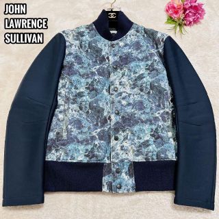 ジョンローレンスサリバン(JOHN LAWRENCE SULLIVAN)の【美品】ジョンローレンスサリバン ブルゾン 大理石柄 ネイビー 36 柳川荒士(ブルゾン)