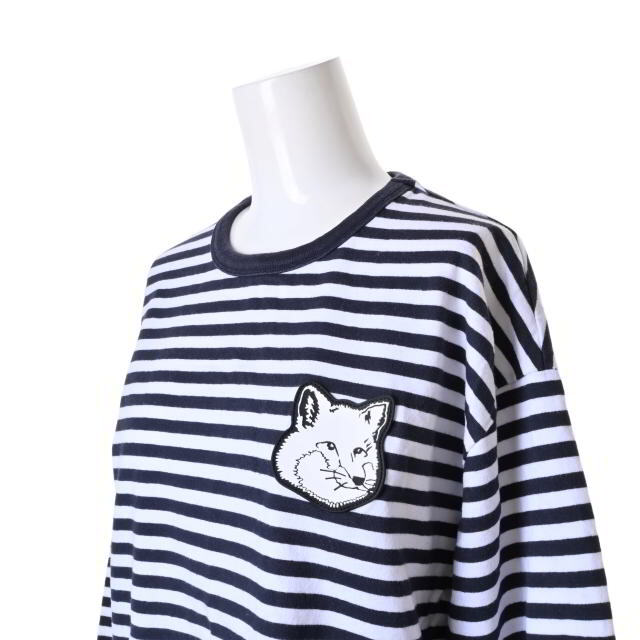 MAISON KITSUNE ワッペン ボーダー ロング Tシャツ