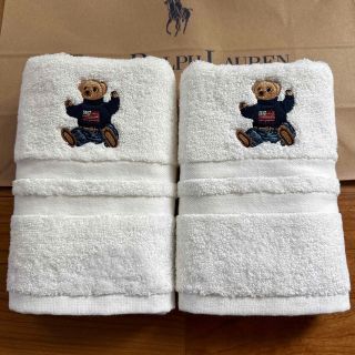 ラルフローレン(Ralph Lauren)の新品★ラルフローレン  ポロベア　フェイスタオル　ホワイト2枚セット(タオル/バス用品)