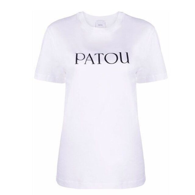 新品 PATOU パトゥ ☆ロゴ Tシャツ コットン 白 M レディース-