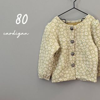 フラワー カーディガン 80 韓国子供服(カーディガン/ボレロ)