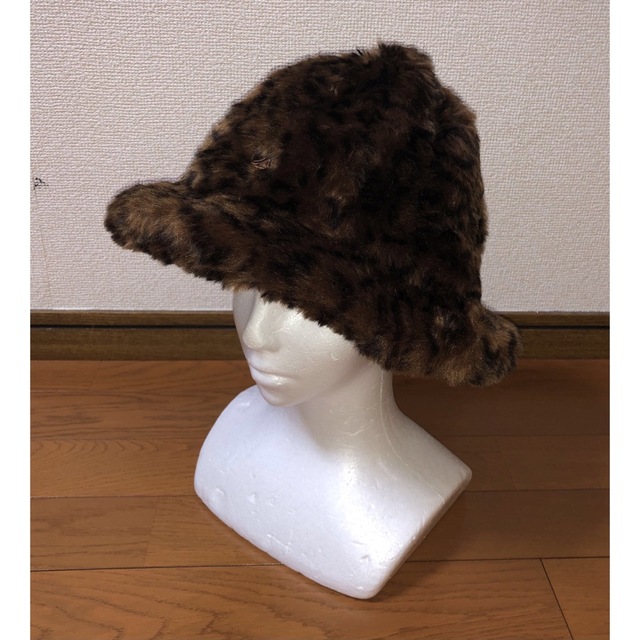 M 美品 KANGOL Faux Fur Casual バケットハット ヒョウ柄