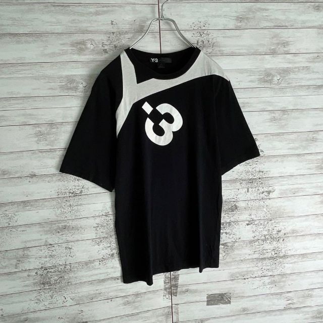 7304【希少デザイン】Y-3☆ビッグロゴ定番カラーtシャツ入手困難　人気　美品